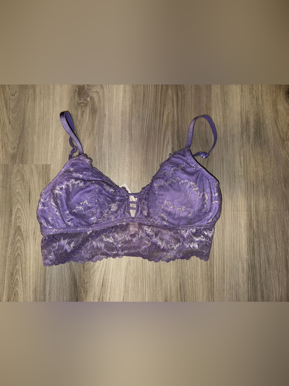 Auden Purple Lace Bralette with Scalloped Hem